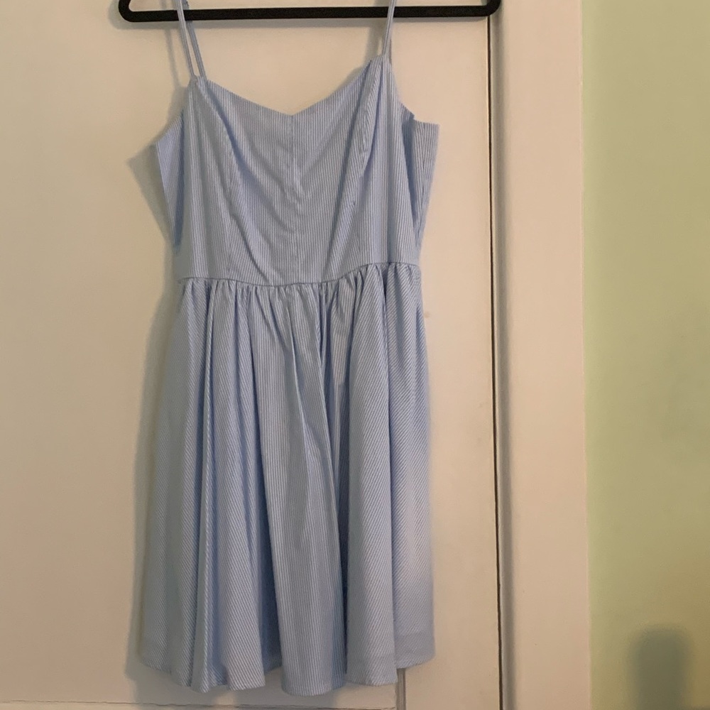 Summery blue and white pinstripe dress, never worn